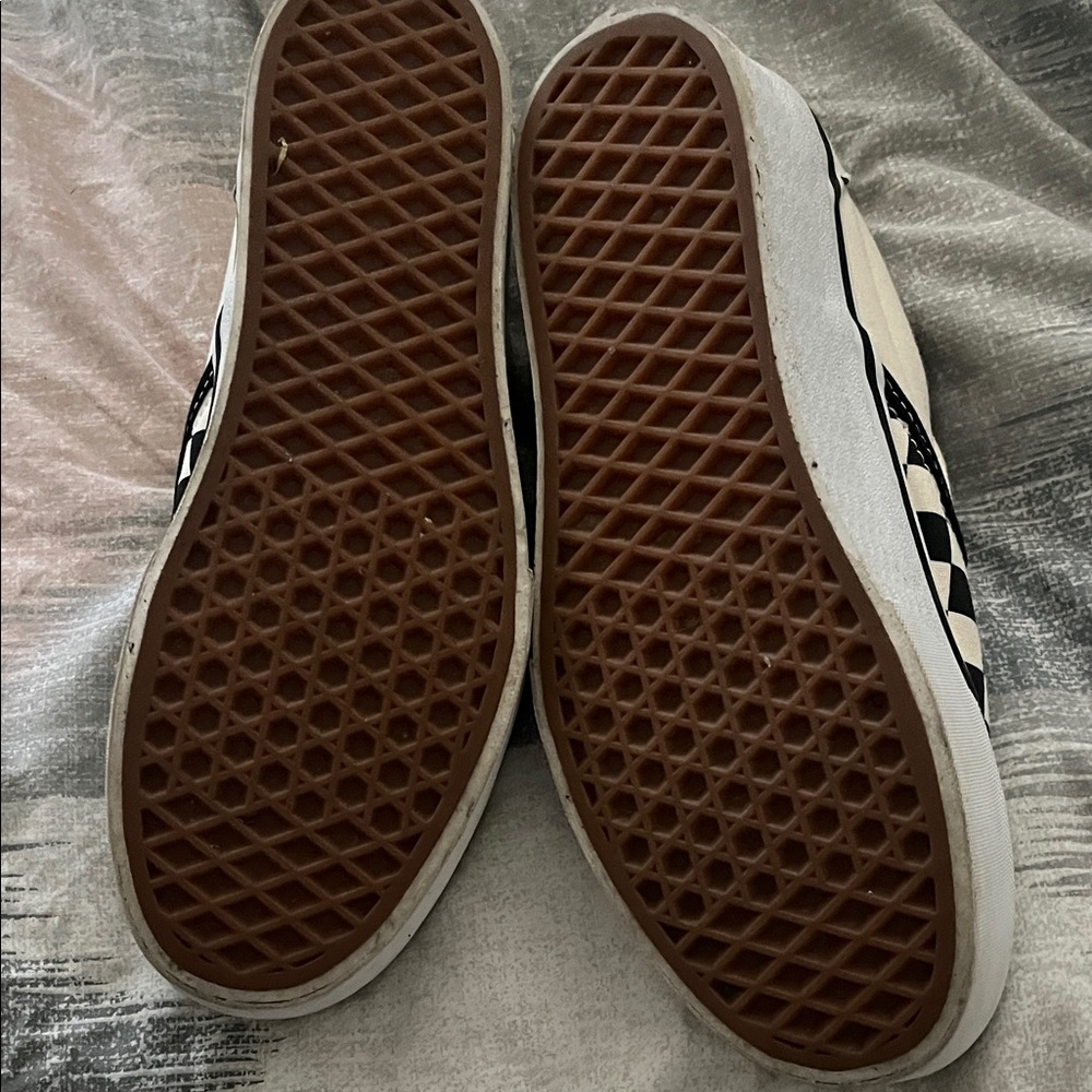 Vans Black and White Checkered Platform Slip-Ons - Picture 3 of 5